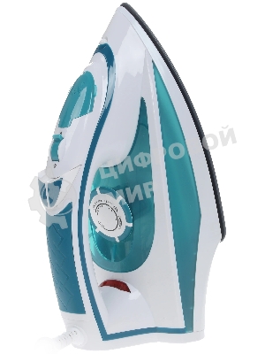 Утюг Delta LUX DL-352 белый с бирюзовым, 2200 Вт, 30 г/мин, 140 г/мин, 300 мл