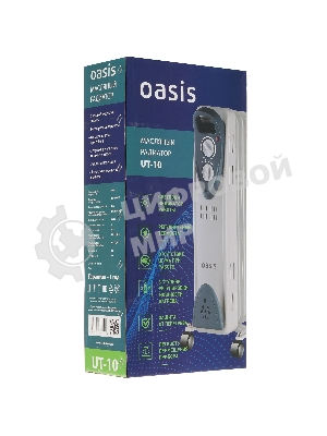 Радиатор масляный Oasis UT-10 белый, 10 м², 1000 Вт, термостат