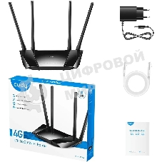 Роутер беспроводной Cudy LT400 N300 10/100BASE-TX/4G cat.4 черный