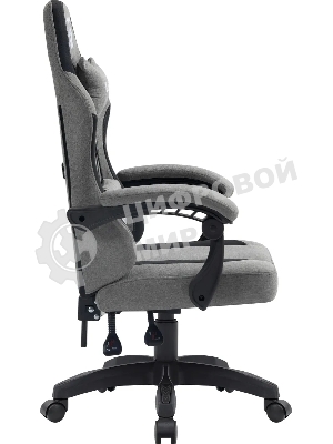 Кресло игровое Defender Lumen на колесиках, ткань, серый/черный