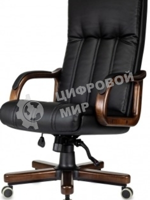Кресло руководителя Бюрократ T-9932Walnut черный, эко.кожа, крестов. металл/дерево