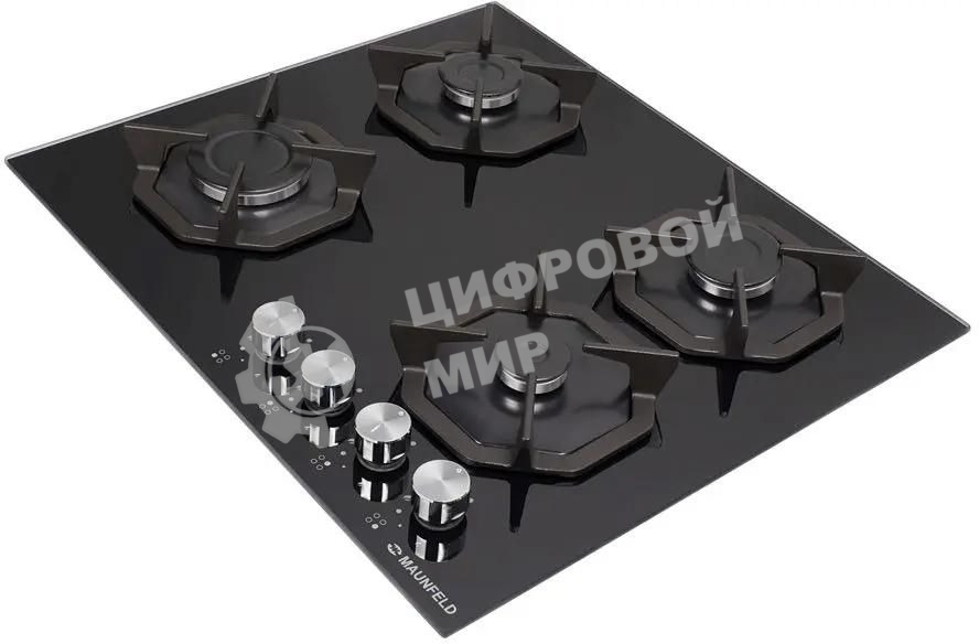 Газовая варочная панель Maunfeld EGHG.64.2CB/G, 4 конфорки, закаленное стекло, черный