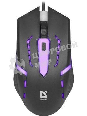 Мышь проводная Defender Flash MB-600L черный, 1200 dpi, USB, кнопки - 4