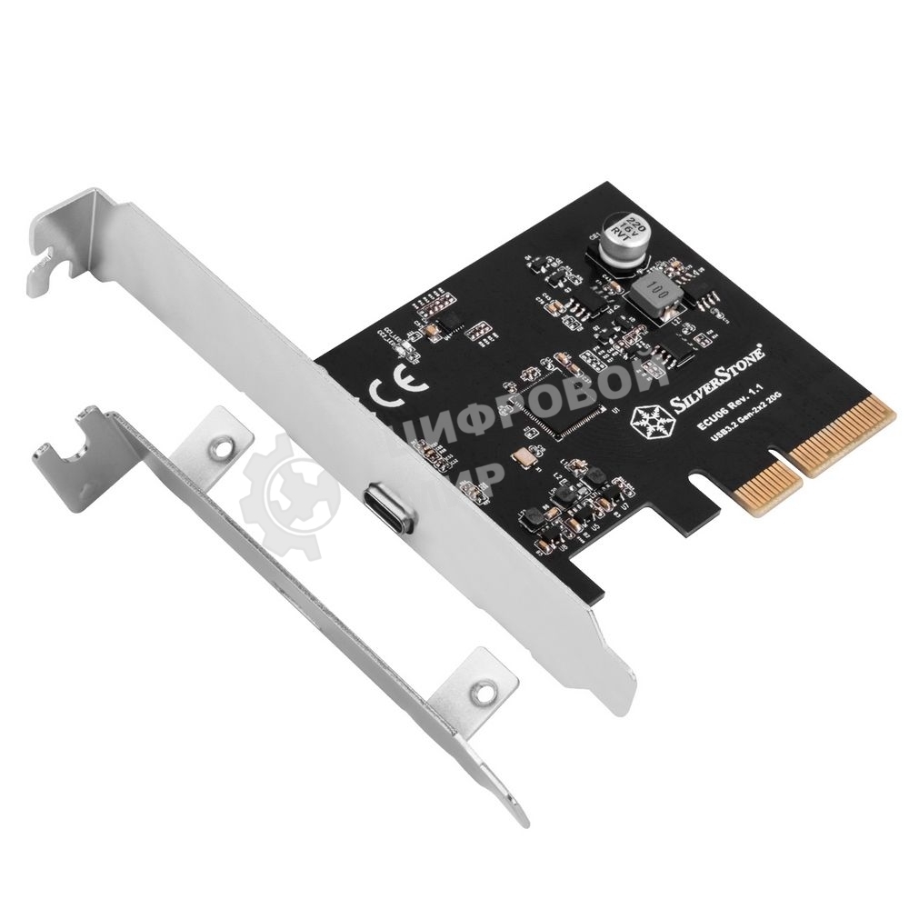 Контроллер Silverstone G56ECU060000010 SuperSpeed USB 20Gbps/USB-C 3.2 Gen 2x2 PCIe expansion card