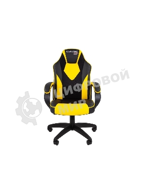 Кресло игровое Chairman game 17 экопремиум, черный/желтый