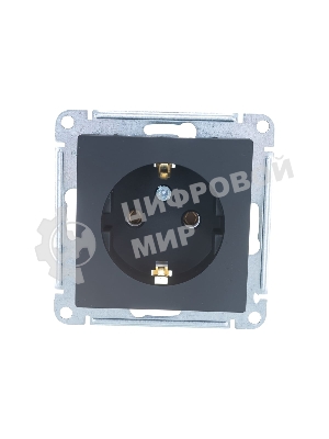 Механизм розетки 1-м СП AtlasDesign с заземл. 16А карбон SchE ATN001043