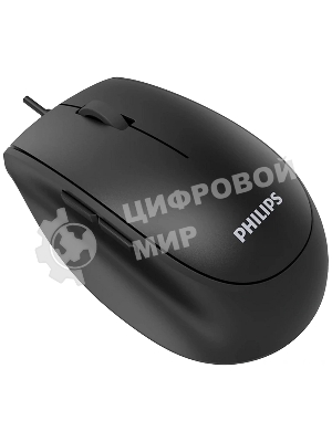 Мышь проводная Philips SPK7327 черный, 1600 dpi, USB, кнопки - 5