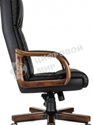 Кресло руководителя Бюрократ T-9932Walnut черный, эко.кожа, крестов. металл/дерево