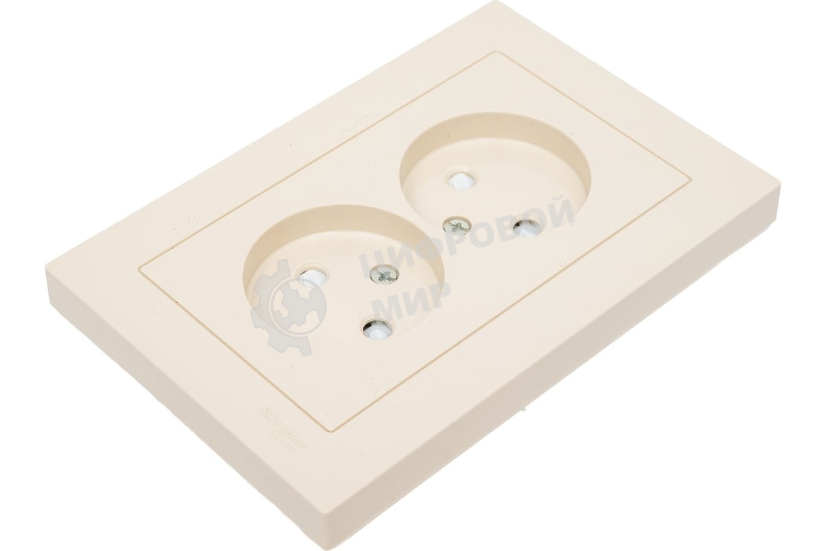 Розетка 2-м СП AtlasDesign 16А IP20 без заземл. защ. шторки в сборе беж. SE ATN000222