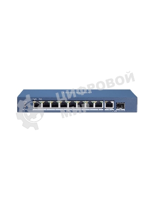 Коммутатор Hikvision DS-3E0510P-E, 8×1 Гбит/с PoE+ + 1×1 Гбит/с + 1×1 Гбит/с SFP, неуправляемый