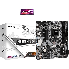 Материнская плата ASRock B650M-H/M.2+, AM5, AMD B650, 2xDDR5, 4xSATA, 2xM.2, 1xPCIe 4.0 x16, 1xDP, 1xHDMI, 1x1Gb LAN, 2xUSB 2.0, 3xUSB 3.2 Gen 1, 1xUSB-C, 3x3.5 мм, 7.1, Micro-ATX