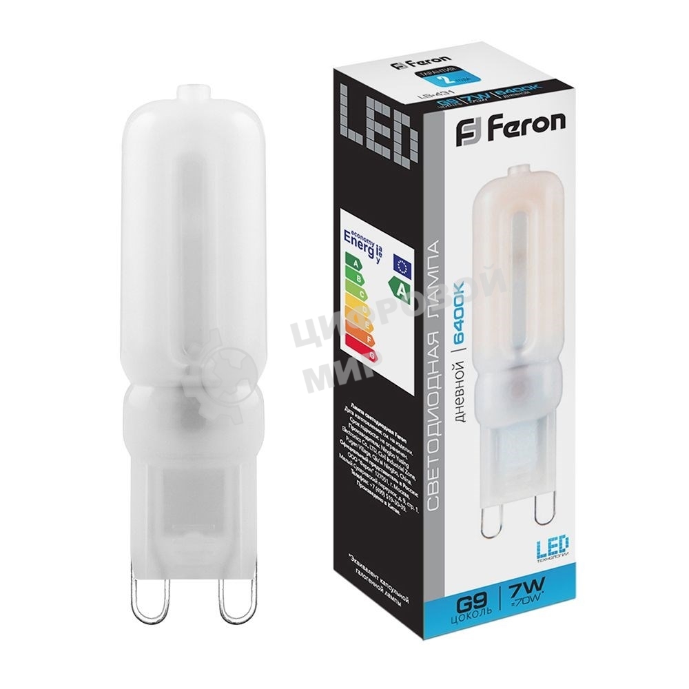 Лампа светодиодная Feron LB-431 7W 230V G9 6400K