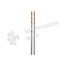 Сверло спиральное по металлу Denzel 3 х 100 мм, Р6М5, Golden Tip, удлиненное, 2 шт.