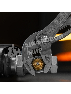 Клещи переставные Denzel кнопочный механизм, обливные рукоятки, 300 мм