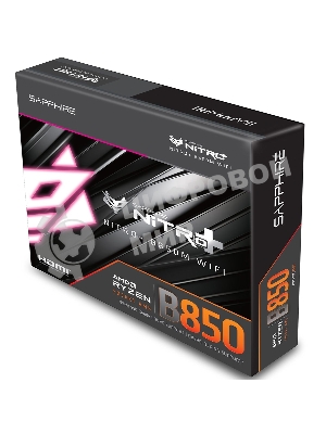 Материнская плата Sapphire B850M NITRO+ WIFI B850, AM5, 4*DDR5, 2*PCIEx16, 2*M.2, 2*TypeC, 3*USB3.2Gen2, 2*USB3.2Gen1, 6*USB2.0, 4*SATA3.0, 2.5G, DP, HDMI, M-ATX, RTL