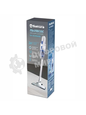 Пылесос вертикальный Sakura SA-8319WBL белый/голубой, питание от сети, 210 Вт, уборка сухая, пылесборник 1,2 л