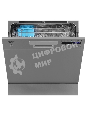 Посудомоечная машина Korting KDFM 25358 S, серебристый, 55 см, 8 компл., сушка конденсационная, 49 дБ, класс A+