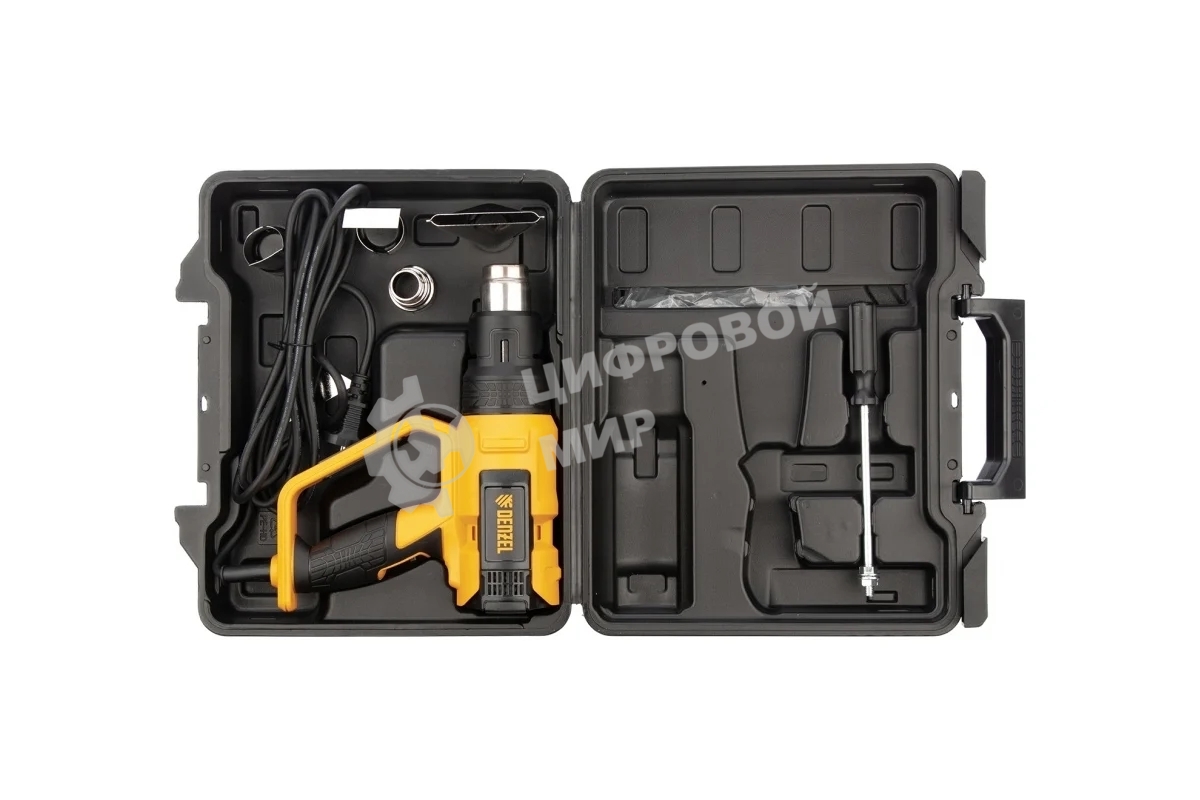 Фен технический Denzel HG-2000E, 2000 Вт, 2 режима, LCD дисплей