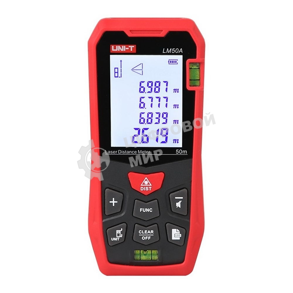 Лазерный дальномер UNI-T LM120A Диапазон расстояний (120 м); Тип дисплея (ЖК); Единицы измерения (м/фут/дюйм); Основа измерения (спереди/сзади);