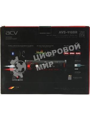 Автомагнитола ACV AVS-918BR, 1 DIN, Bluetooth, USB Type-A, AUX