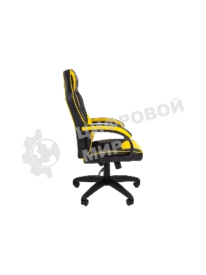 Кресло игровое Chairman game 17 экопремиум, черный/желтый