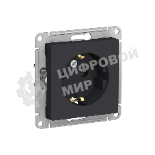 Механизм розетки 1-м СП AtlasDesign с заземл. 16А карбон SchE ATN001043