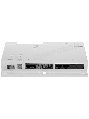 Коммутатор Dahua DHI-VTNS1060A, 6×PoE (24 В) + 2×Uplink, неуправляемый