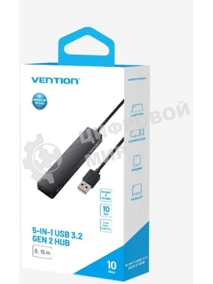 Концентратор Vention CHSBB, USB, USB Type-C/USB, USB