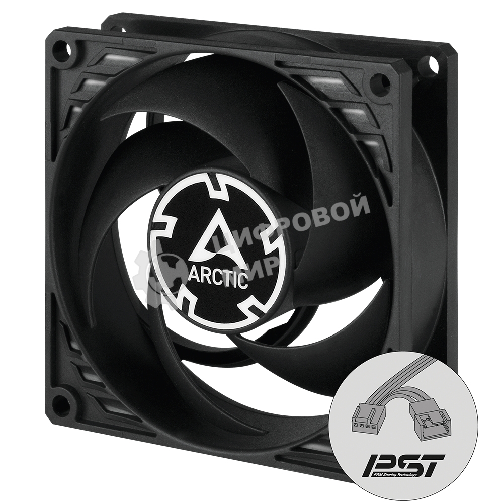 Вентилятор для корпуса Arctic P8 PWM PST черный, 80 мм, 3000 об/мин, 22.5 дБ, 4 pin
