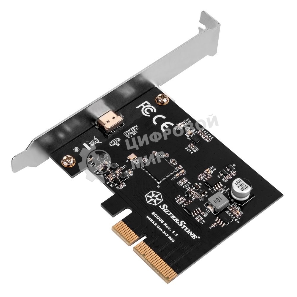 Контроллер Silverstone G56ECU060000010 SuperSpeed USB 20Gbps/USB-C 3.2 Gen 2x2 PCIe expansion card