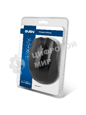 Мышь беспроводная SVEN RX-400W черный, 1400 dpi, радиоканал, USB, кнопки - 4