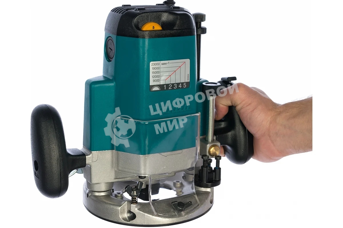 Фрезеры Makita 3612C Фрезер, 1850Вт,9000-23000об\м,ход-60мм,цанга-12мм,6кг,кор,пл пуск, эл тормоз, направл