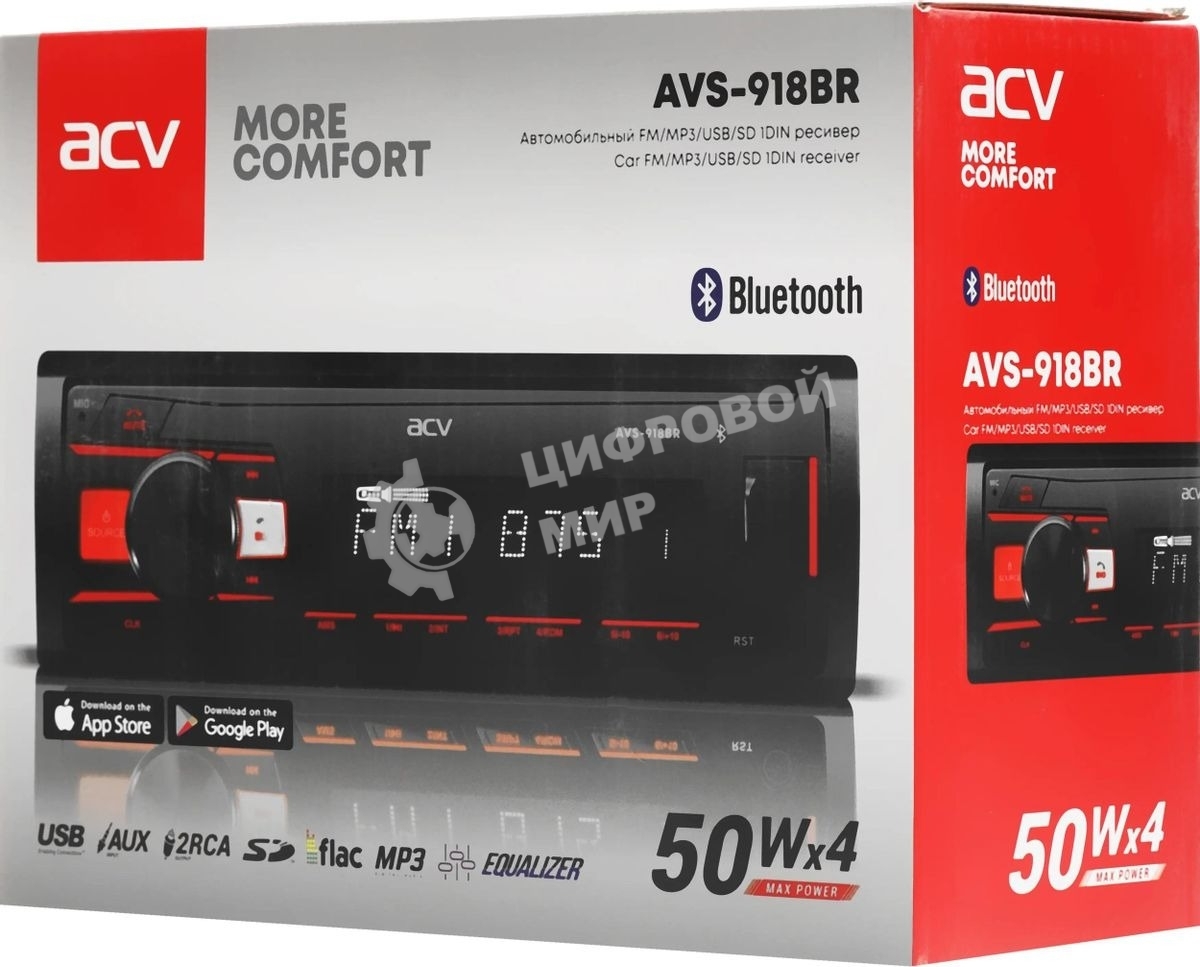 Автомагнитола ACV AVS-918BR 1DIN 4x50Вт