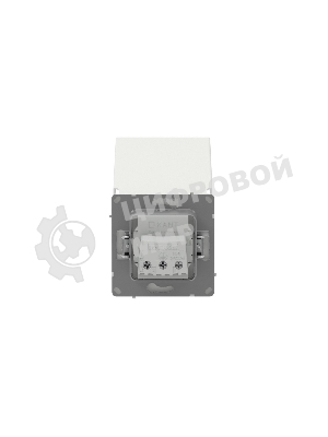 Розетка силовая, 2P+E, с з/ш, с крышкой, IP44, белый песок