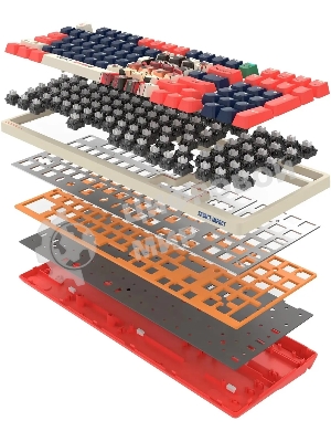 Клавиатура проводная A4Tech Bloody AT98 Proxy Boom USB бежевый/красный