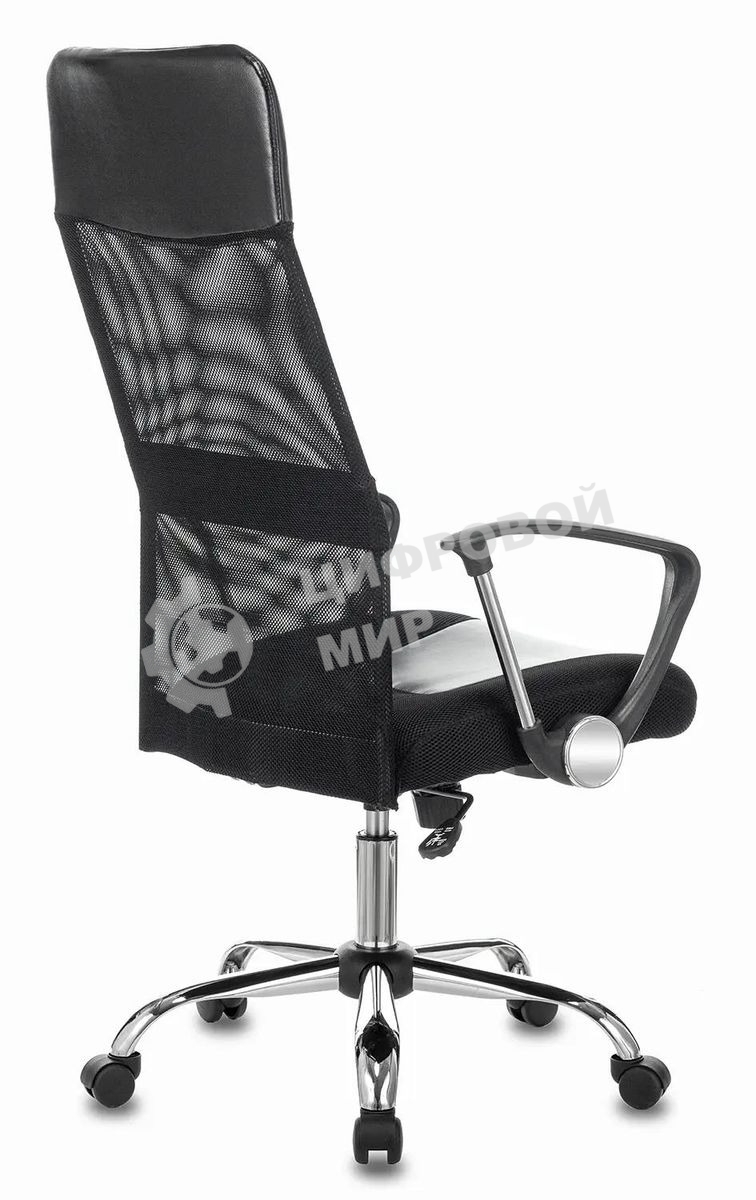 Кресло руководителя Бюрократ CH-600SL черный, искусст.кожа, сетка/ткань, крестовина металл хром