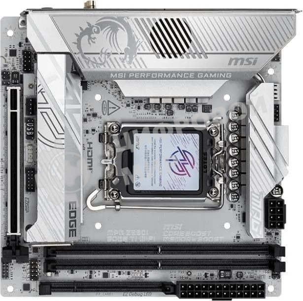 Материнская плата MSI MPG Z890I EDGE TI WIFI, LGA 1851, Intel Z890, 2xDDR5, 2xSATA, 4xM.2, 1xPCIe 5.0 x16, 1xHDMI, 2xThunderbolt 4, 1xUSB-C, 1x 5Gb LAN, 7xUSB-A 10Gbps, 2xUSB-A 5Gbps, 1xUSB-C 20Gbps, 7.1, 2x3.5 мм, TOSLINK, Mini-ITX