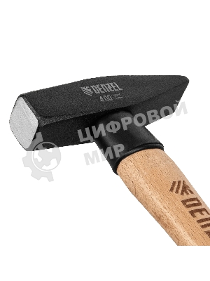 Молоток слесарный Denzel 400 г, кованый квадратный боек, буковая рукоятка