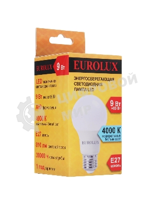 Лампа светодиодная EUROLUX LL-E-A60-9W-230-4K-E27 груша