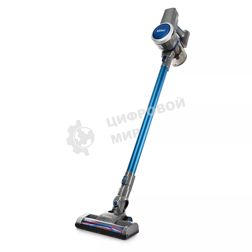 Пылесос вертикальный Kitfort КТ-541-1 синий, питание от аккумулятора, 25 Вт, уборка сухая, пылесборник 0,5 л