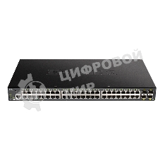 Коммутатор D-Link DGS-1250-52XMP/A1A, 48×1 Гбит/с + 4×10 Гбит/с SFP+, управляемый