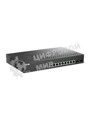 Коммутатор D-Link DMS-1250-10SP/A1A/6KV, 8×2,5 Гбит/с PoE+ + 2×10 Гбит/с SFP+, управляемый