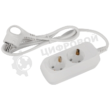 Удлинитель электрический ЭРА UDL-10-215-E Greenline 2 розетки с заземлением 1,5м ПВС 3x0.75мм2