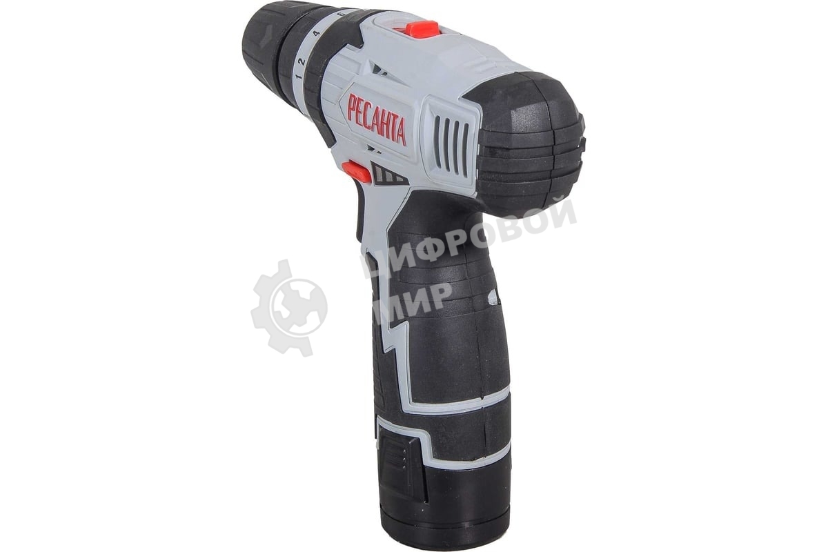 Дрель-шуруповерт аккумуляторная Ресанта ДА-12-2Л 75/14/1, Аккумуляторная, 12В
