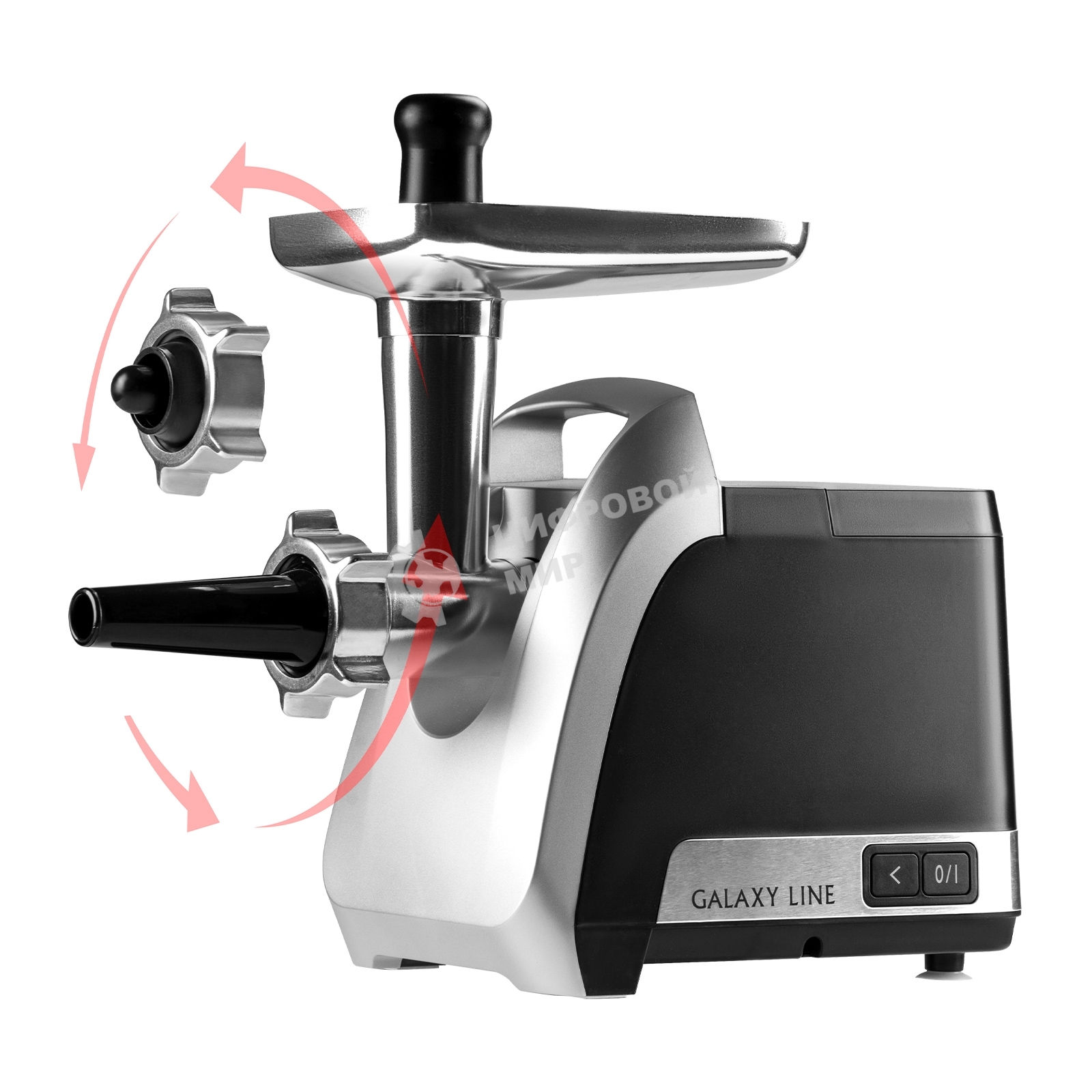 Мясорубка электрическая GALAXY LINE GL 2423 черная, 2200 Вт, 2,6 кг/мин, функция 