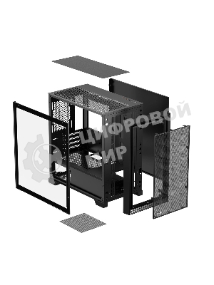 Компьютерный корпус без блока питания PCCooler C3D310 BK, Mesh Mid Tower, Black, TG, 0.6 SPCC, no fans mATX, mITX 165/350/200мм 3x2.5