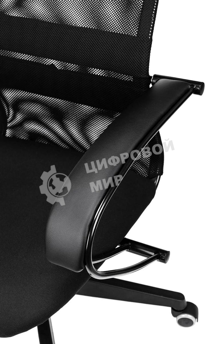 Кресло руководителя Бюрократ CH-607 TW-01 черный, сетка/ткань с подголов. крестовина пластик