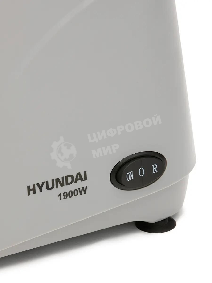 Мясорубка электрическая Hyundai HY-MG4391 серый, 1900 Вт, 2.4 кг/мин, реверс, защита от перегрузки, насадки - 4