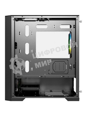 Компьютерный корпус Powercase ByteFlow Micro Black, Tempered Glass, 4х 120мм ARGb fans, ARGb HUB, черный, mATX (CAMBFB-A4)