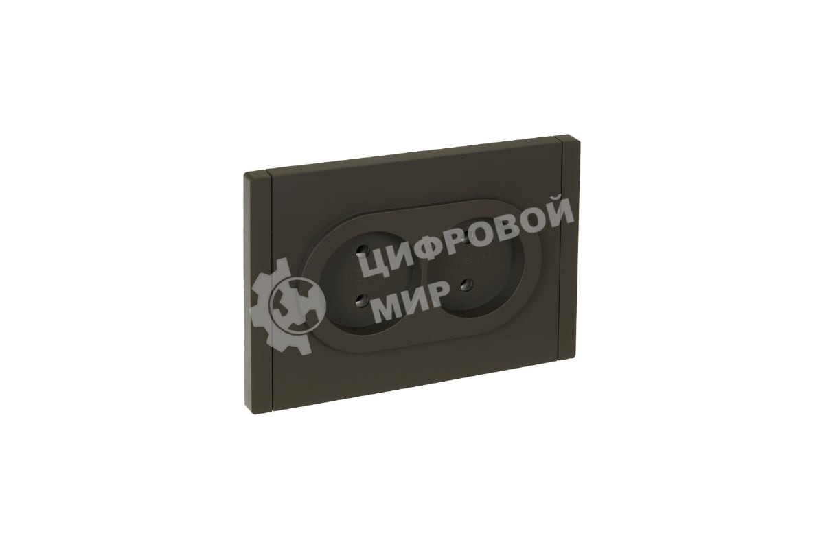 Розетка 2-м СП FORTE&PIANO FP326 10А без заземл. без защ. шторок безвинт. крепл. сер. IEK FP-R20-10-1-K03
